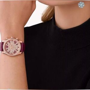 Michael Kors MK2971 Lexington Pave Rose Gold Tone and Crocodile